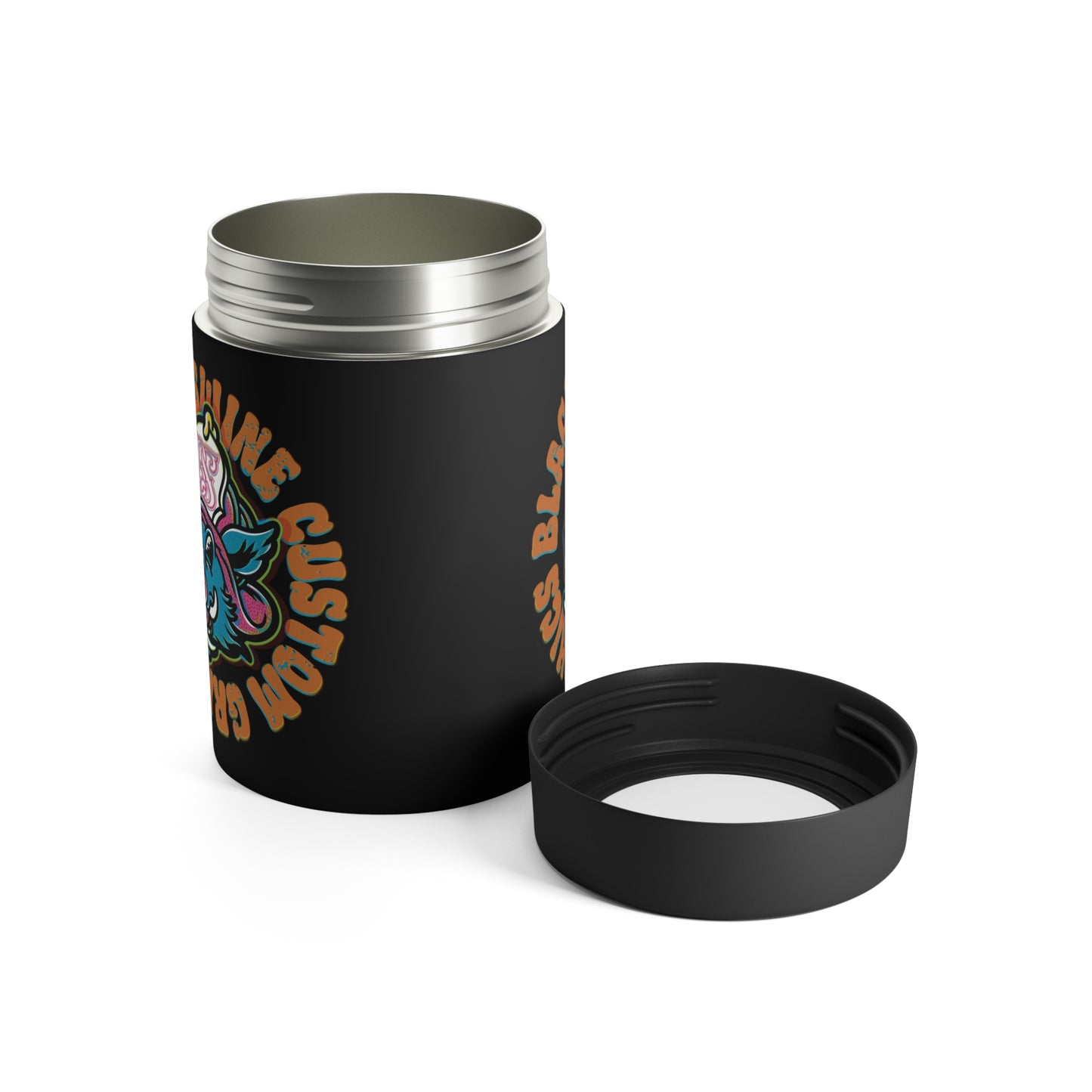 Retro “OG” Black Swine Custom Graphics Logo Can Cooler