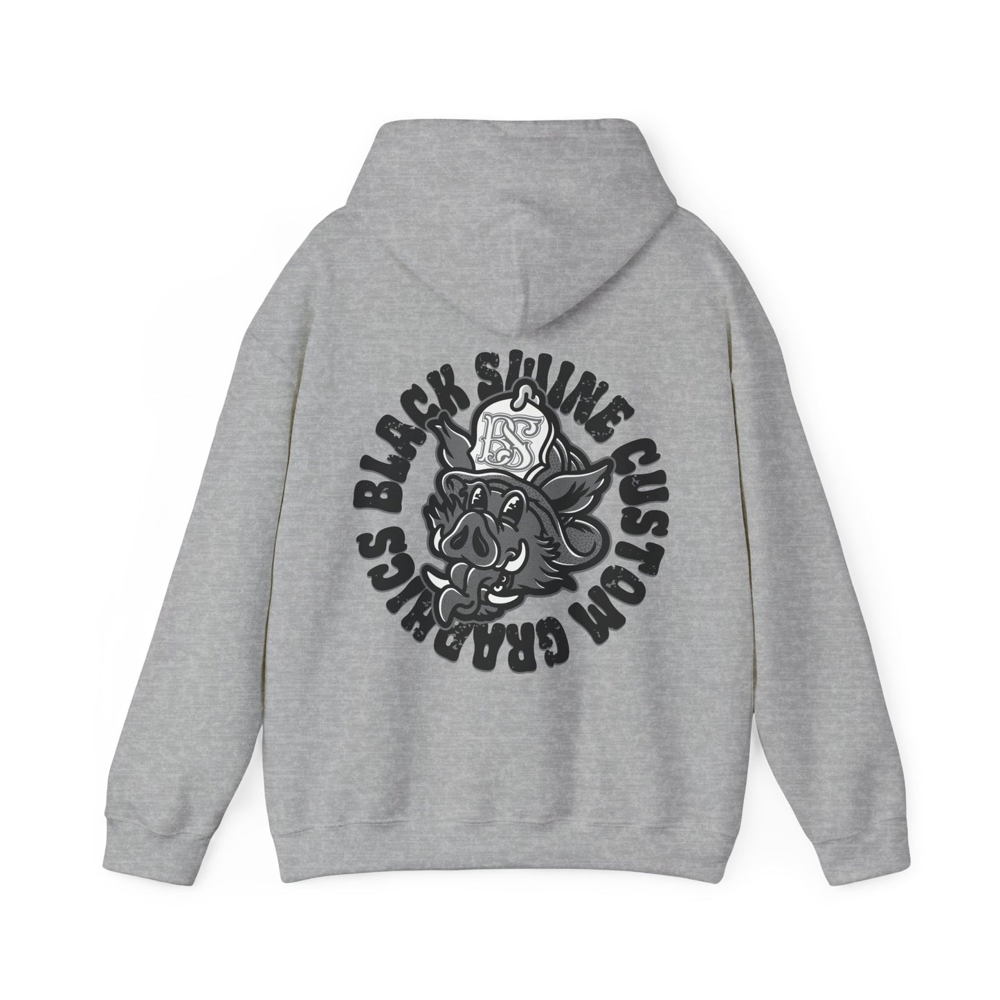 “OG” Black Swine Custom Graphics Logo Heavy Blend Hoodie