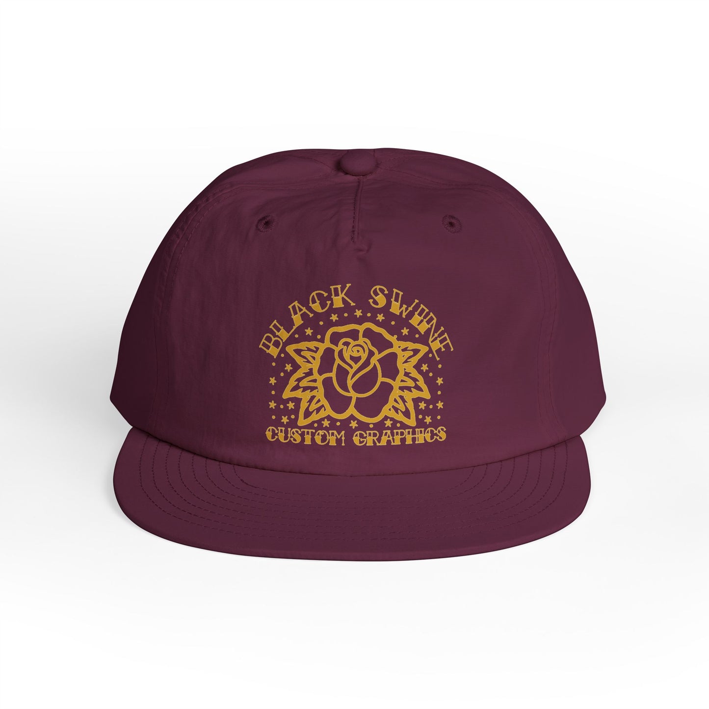 “Rose” Black Swine Custom Graphics Surf Cap