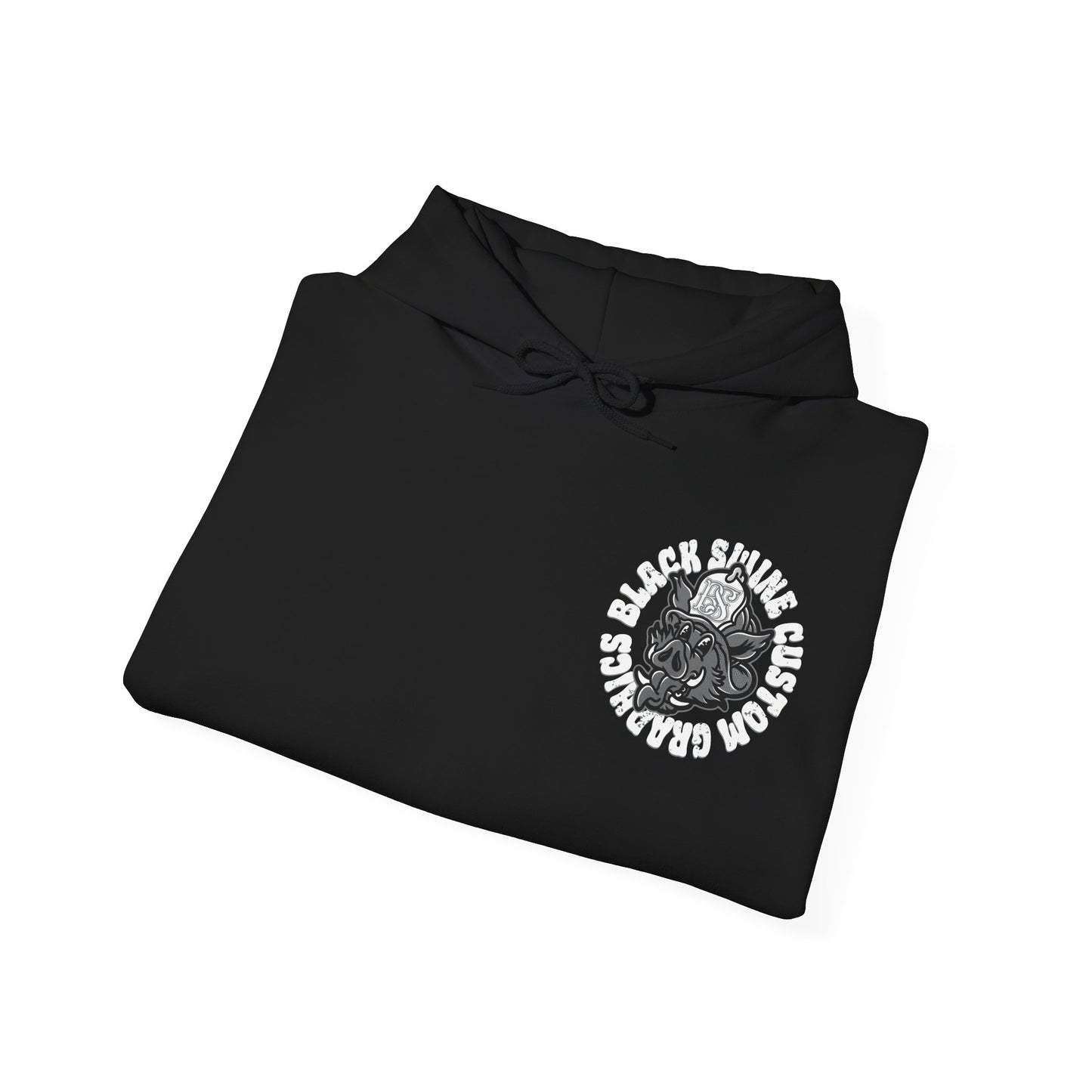 “OG” Black Swine Custom Graphics Logo Heavyweight Hoodie