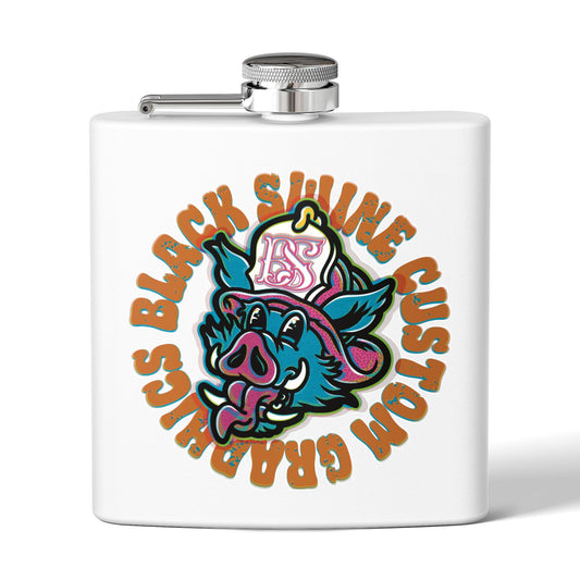 Retro “OG” Black Swine Custom Graphics Logo Flask