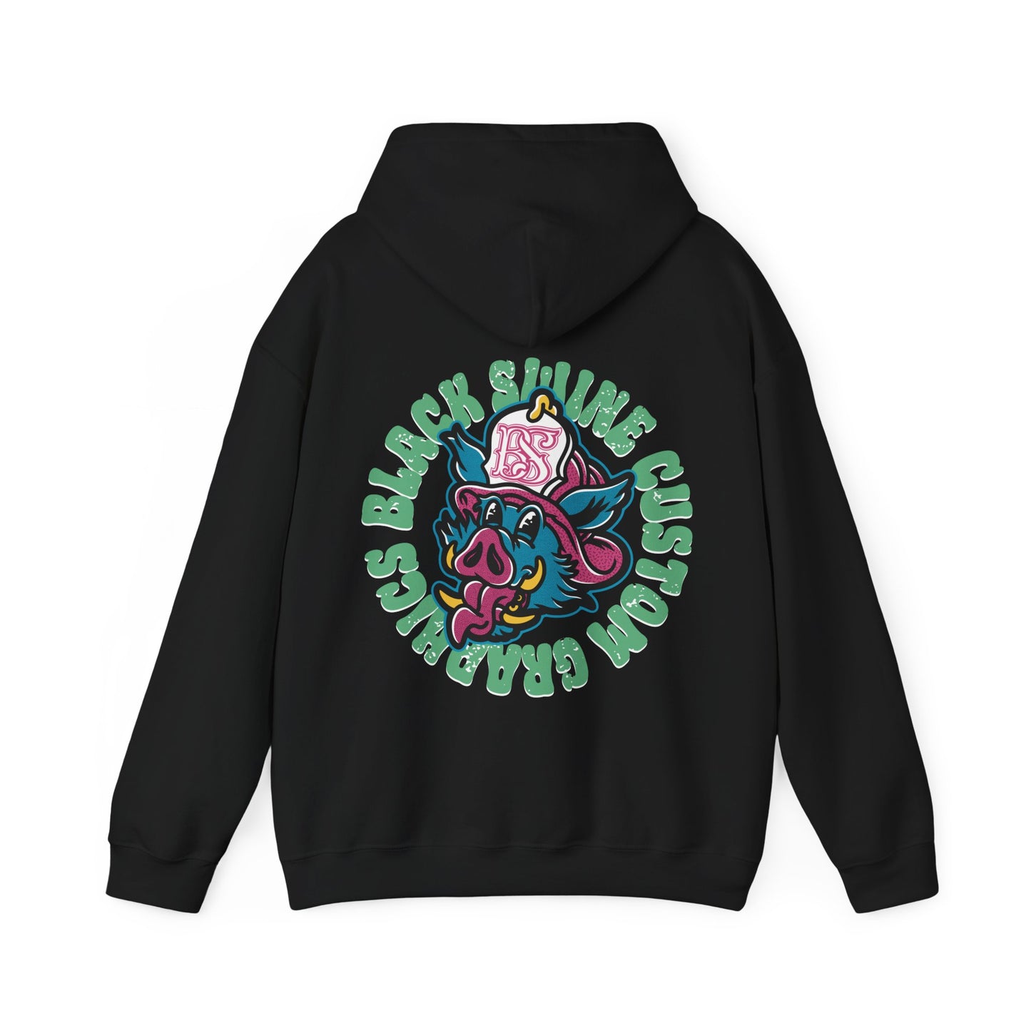Retro “OG” Black Swine Custom Graphics Heavy Blend Hoodie