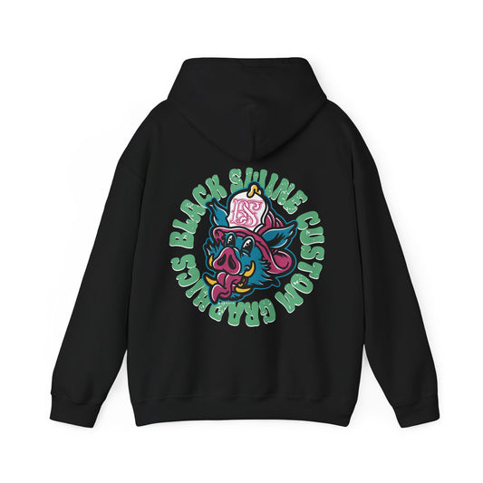 Retro “OG” Black Swine Custom Graphics Heavy Blend Hoodie