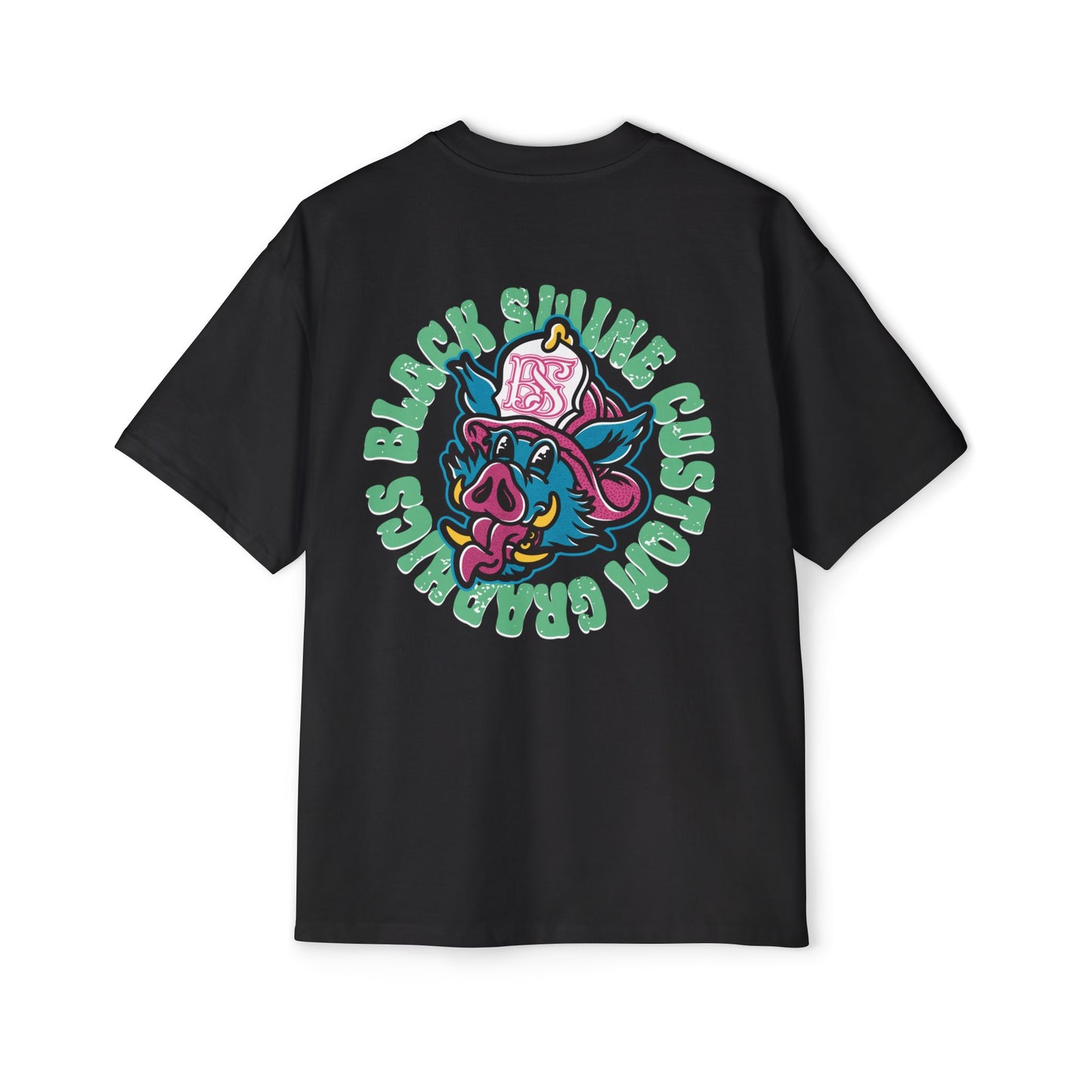 Retro “OG” Black Swine Custom Graphics Logo T-shirt-OVERSIZED