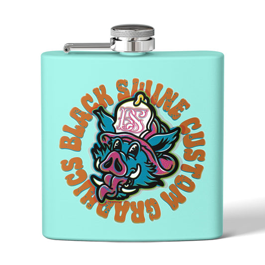 Retro “OG” Black Swine Custom Graphics Logo Flask