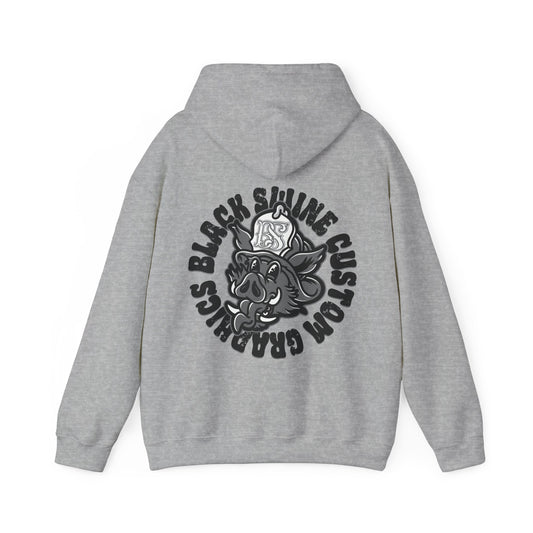 “OG” Black Swine Custom Graphics Logo Heavy Blend Hoodie