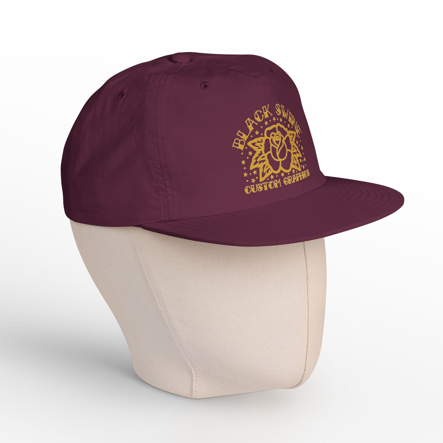 “Rose” Black Swine Custom Graphics Surf Cap