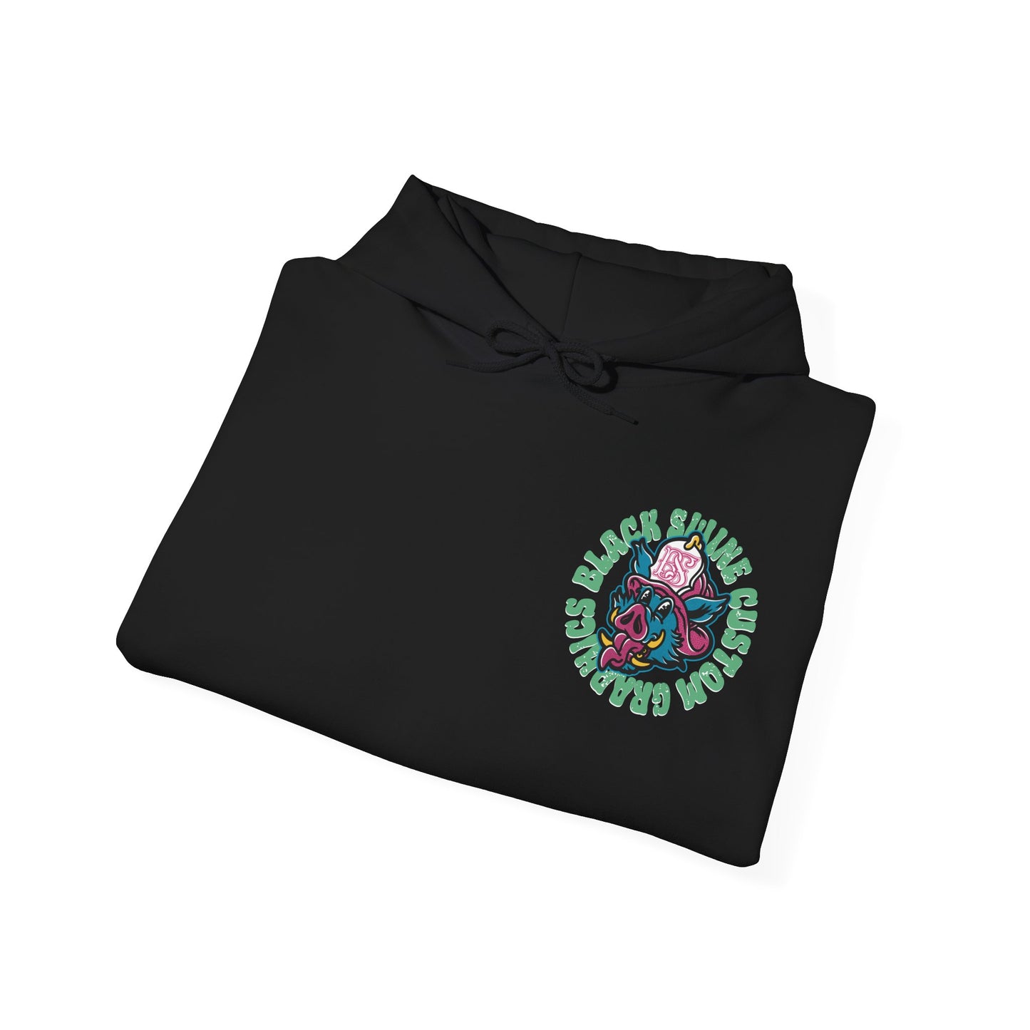Retro “OG” Black Swine Custom Graphics Heavy Blend Hoodie